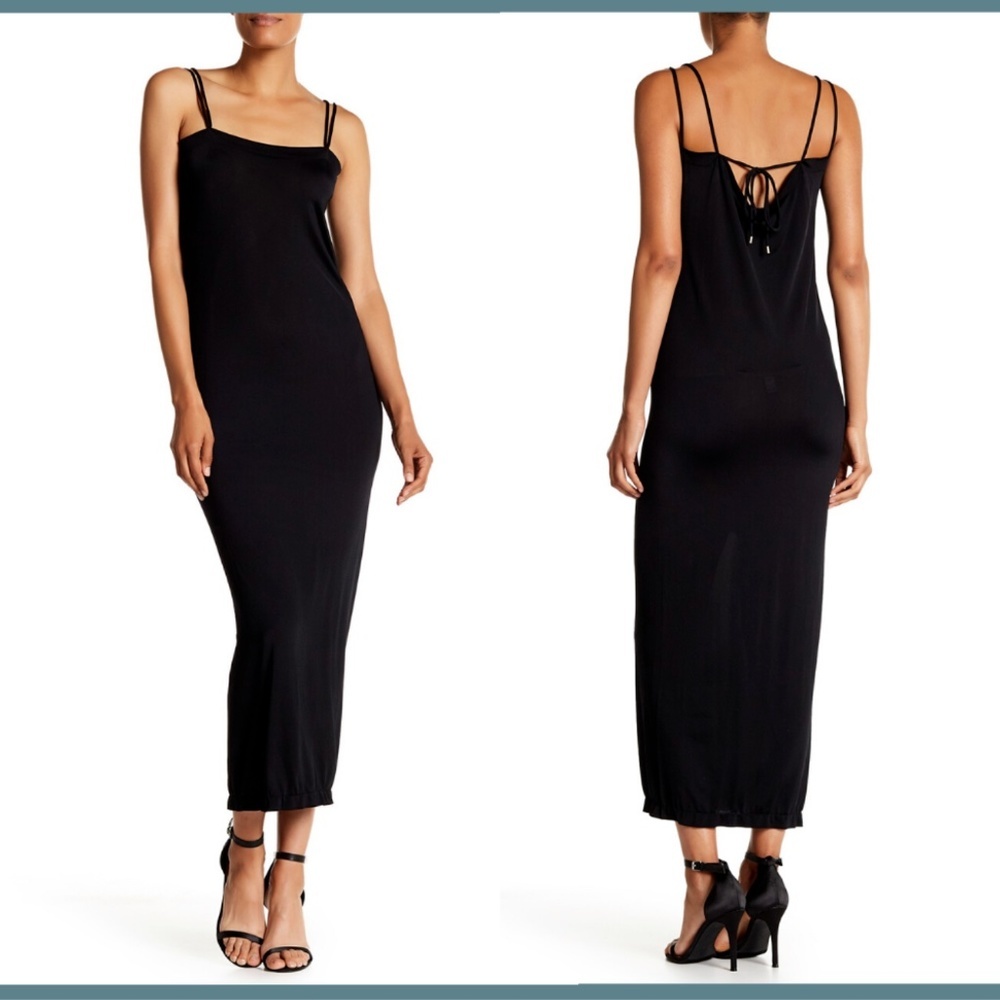 NEW $400 WOLFORD Shiny Viscose Strappy Dress in Black [SZ‎ Small ]